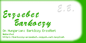 erzsebet barkoczy business card