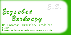 erzsebet barkoczy business card